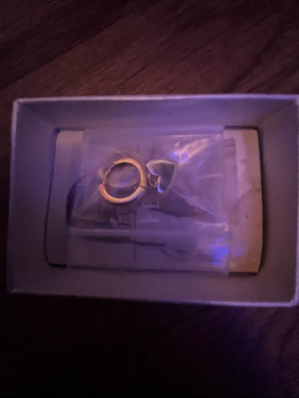 Gold Hoop Earring with Heart Charm - Gold Tone